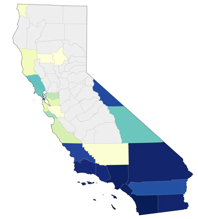 Magnificent Frigatebird county map