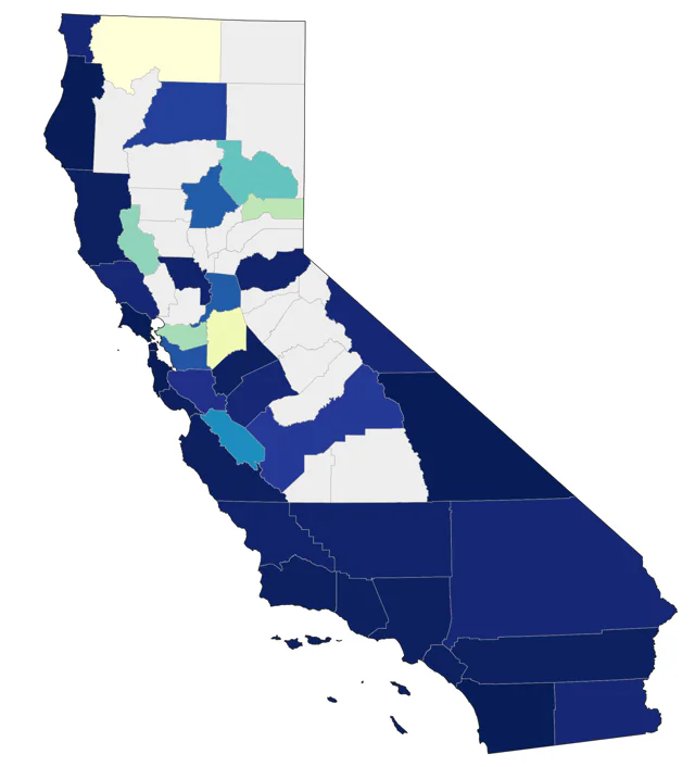 Magnolia Warbler county map