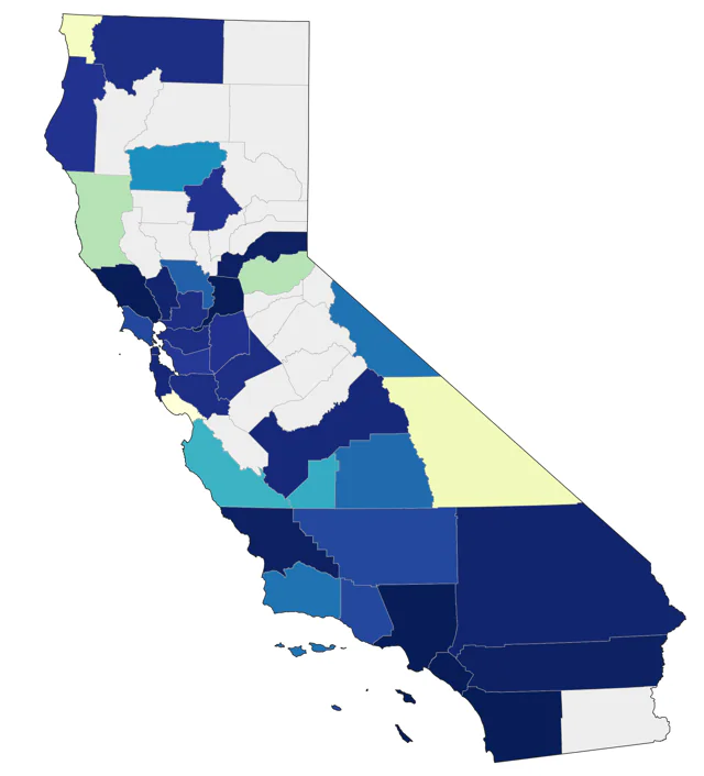 Mandarin Duck county map