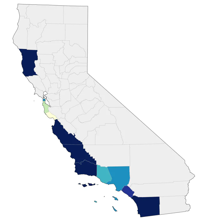 Masked Booby county map
