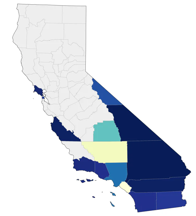 Mississippi Kite county map