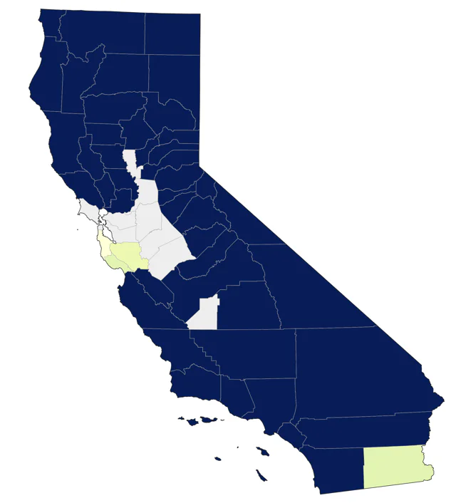 Mountain Quail county map
