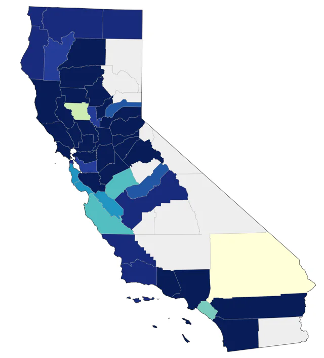 Mute Swan county map