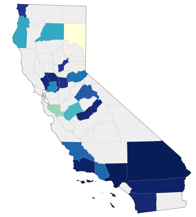 Northern Bobwhite county map