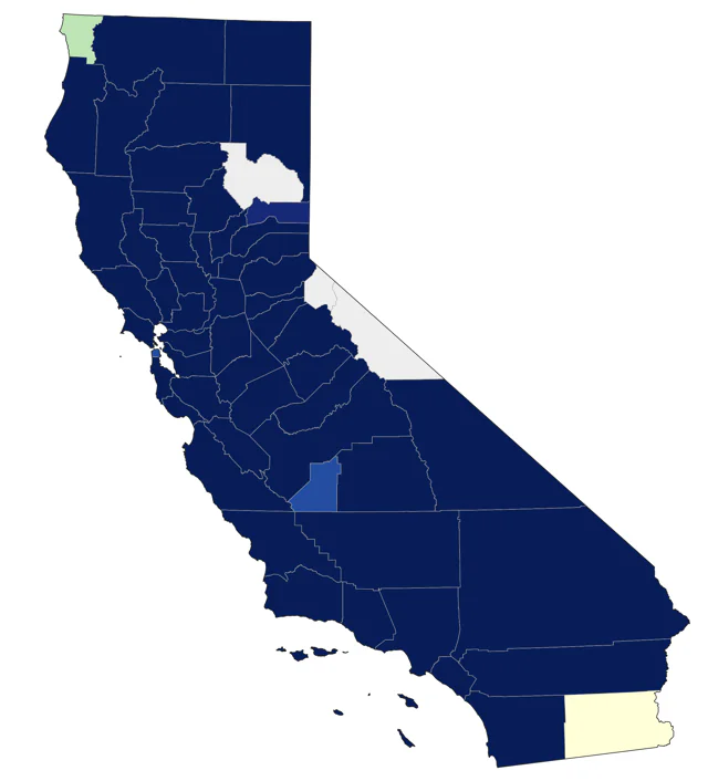 Oak Titmouse county map