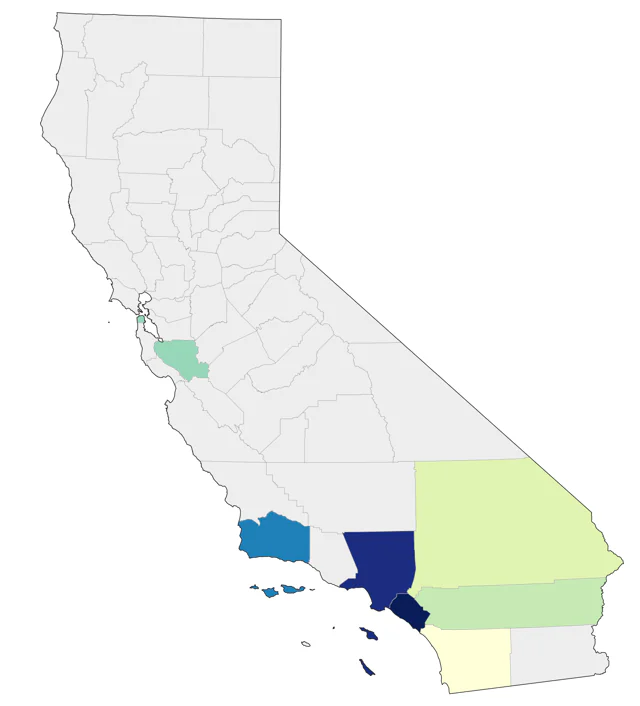 Orange-cheeked Waxbill county map