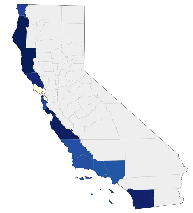 Parakeet Auklet county map
