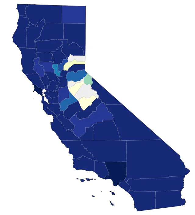 Pectoral Sandpiper county map