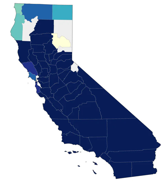 Phainopepla county map