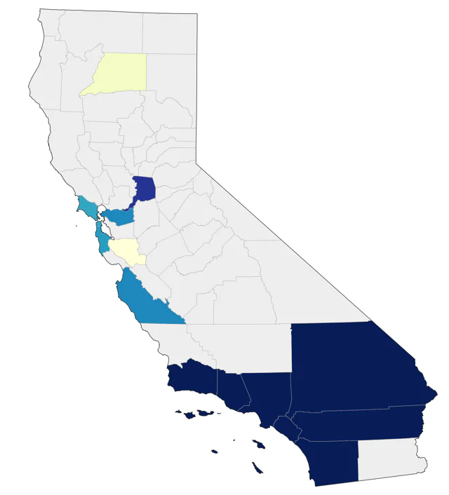Pin-tailed Whydah county map