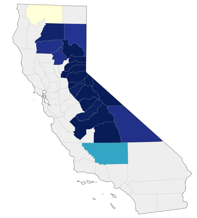 Pine Grosbeak county map