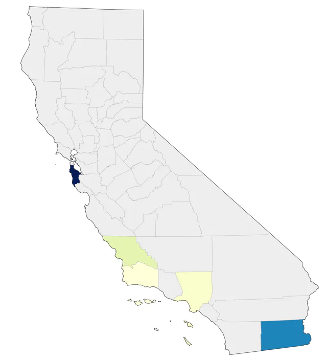 Piping Plover county map