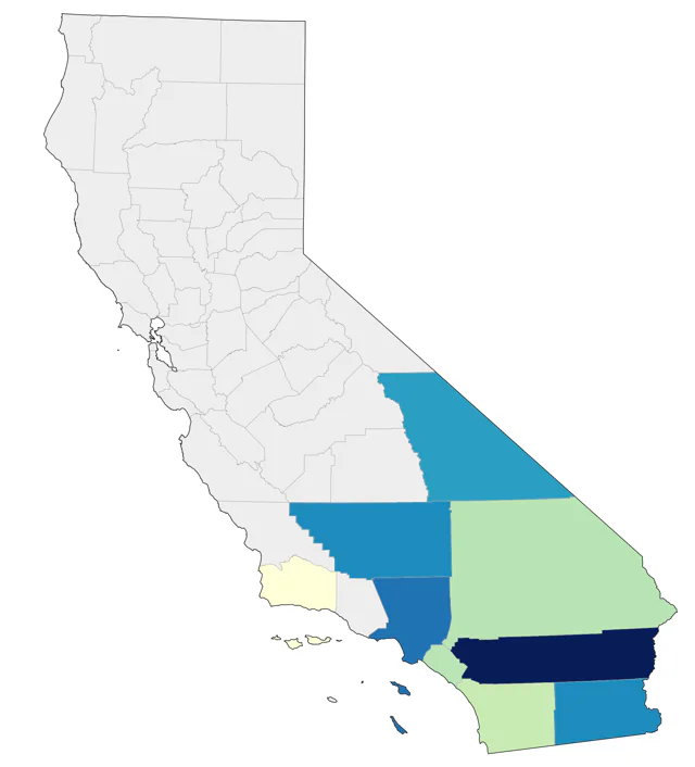 Pyrrhuloxia county map
