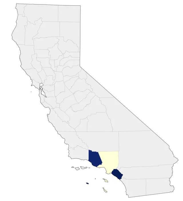 Red-billed Leiothrix county map