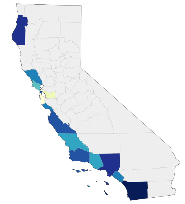 Red-footed Booby county map