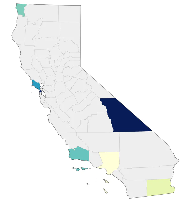 Red-headed Woodpecker county map