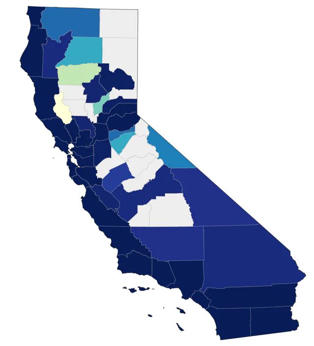 Red-throated Loon county map