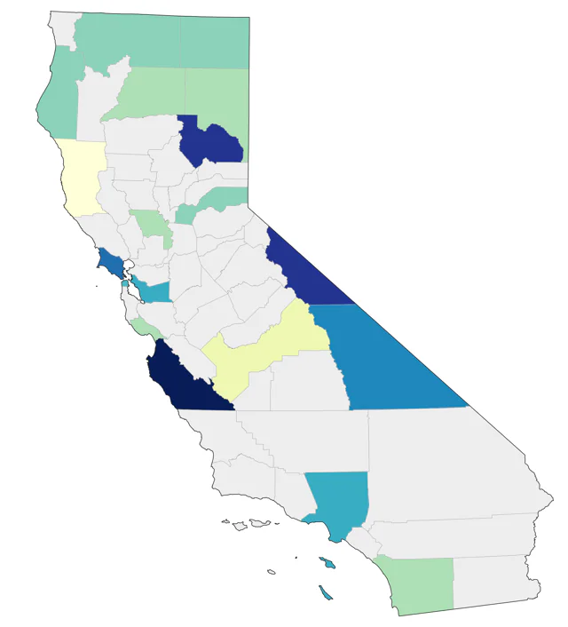 Redpoll county map