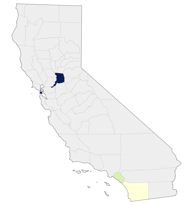 Ringed Teal county map