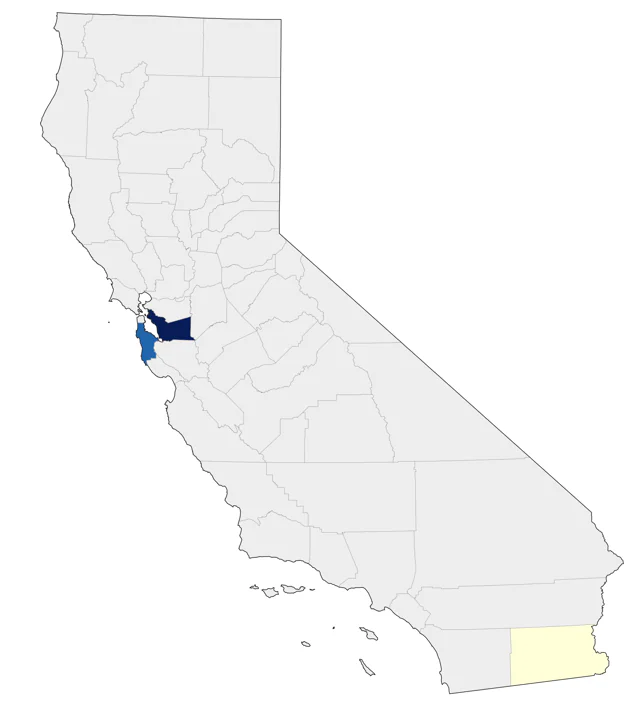 Ross's Gull county map