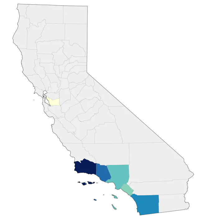 Saffron Finch county map