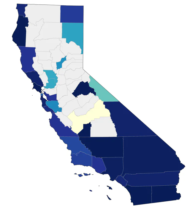 Scissor-tailed Flycatcher county map
