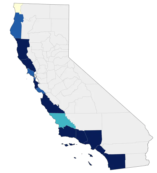 Scripps's Murrelet county map