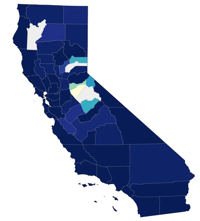 Short-billed Dowitcher county map