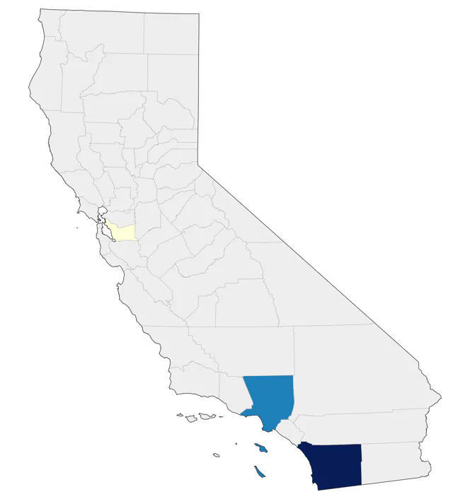 Sulphur-crested Cockatoo county map