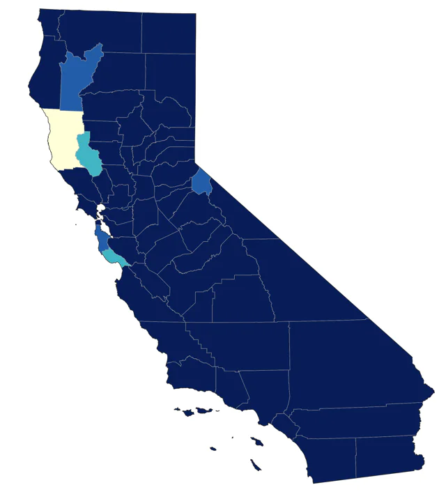 Swainson's Hawk county map