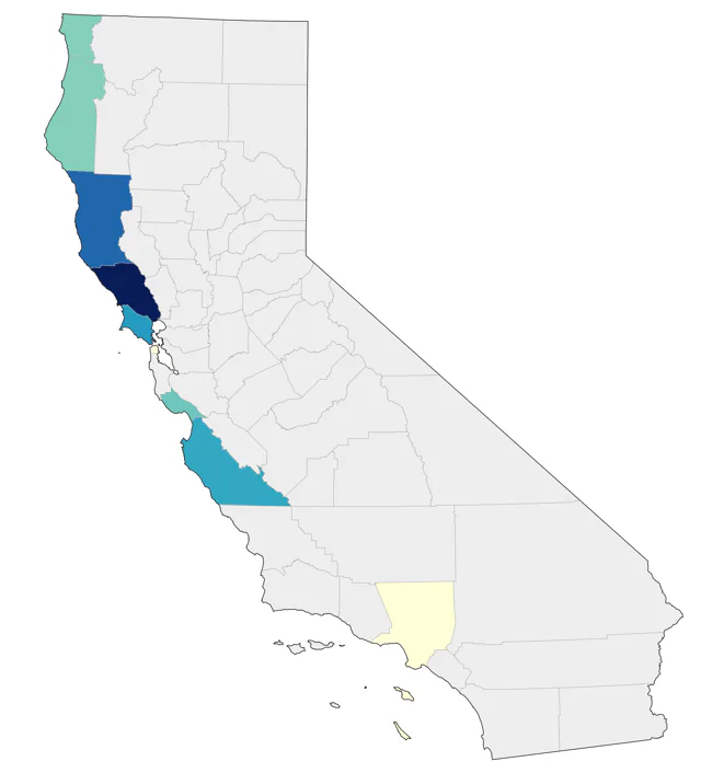Thick-billed Murre county map