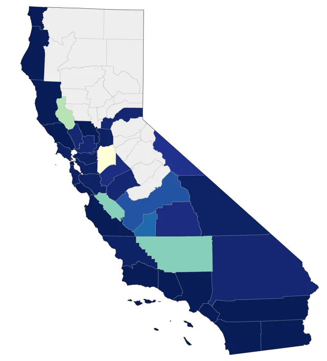 Tropical Kingbird county map