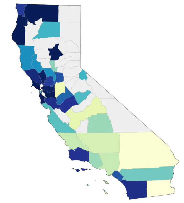 Tufted Duck county map