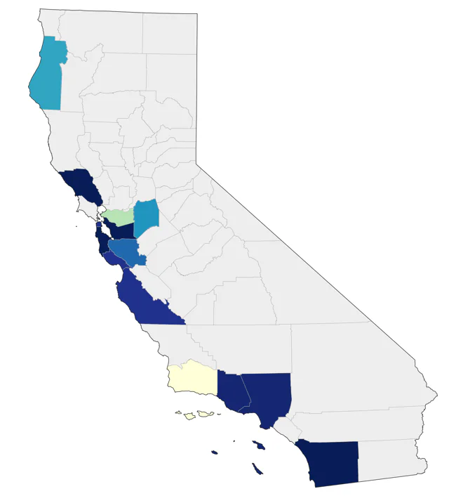 Vega Gull county map