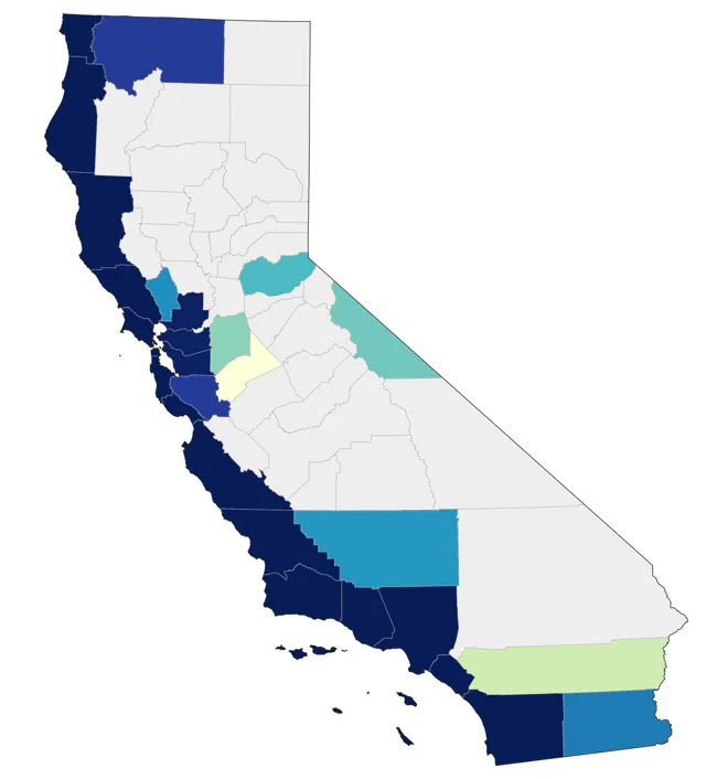 Wandering Tattler county map