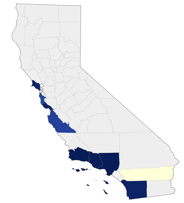 Wedge-tailed Shearwater county map