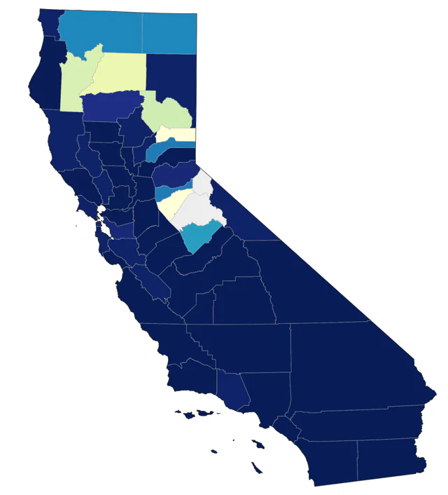 Western Cattle-Egret county map