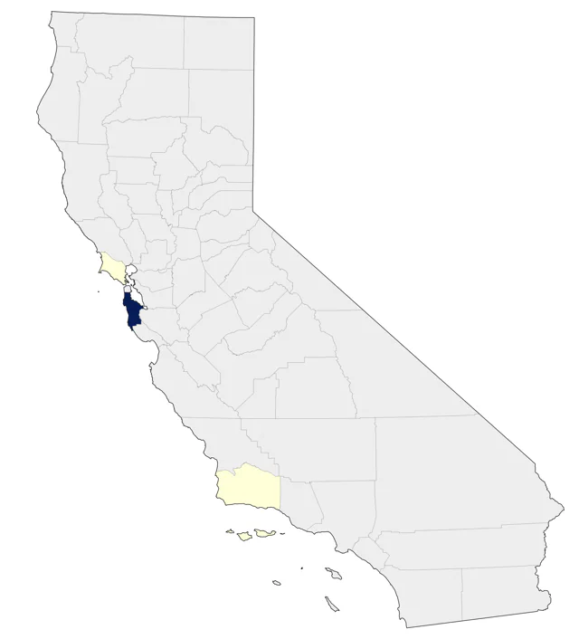 White-chinned Petrel county map