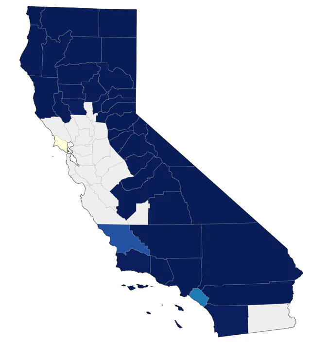 White-headed Woodpecker county map
