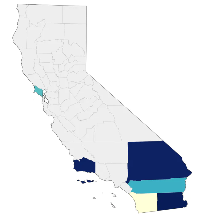 White Ibis county map