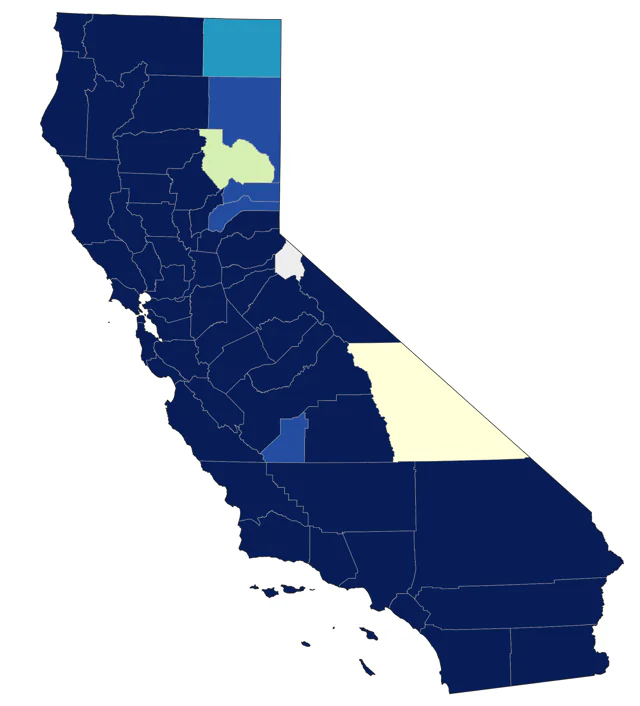 White-tailed Kite county map