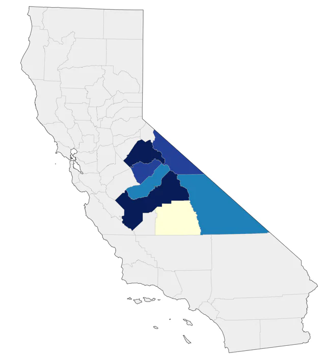 White-tailed Ptarmigan county map
