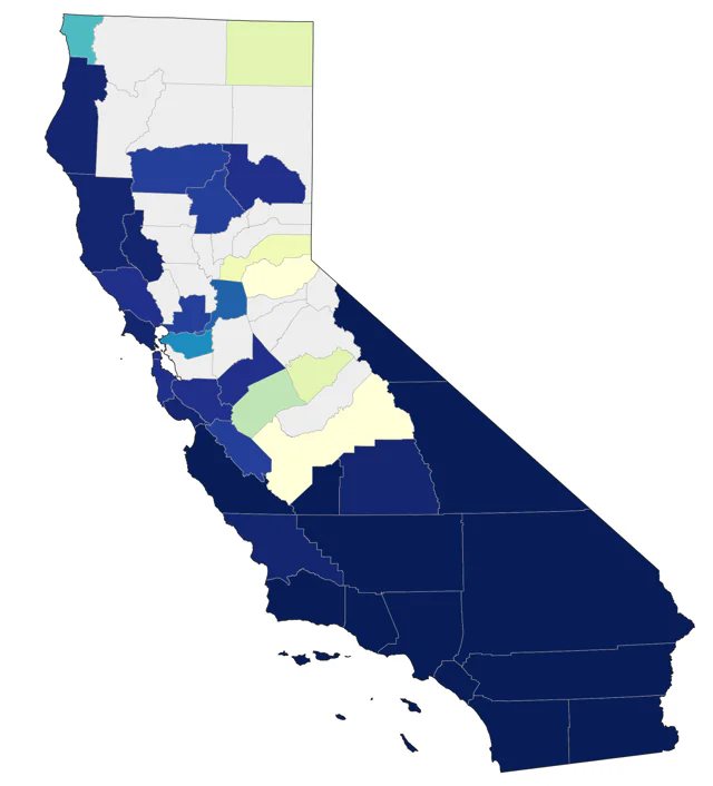 White-winged Dove county map