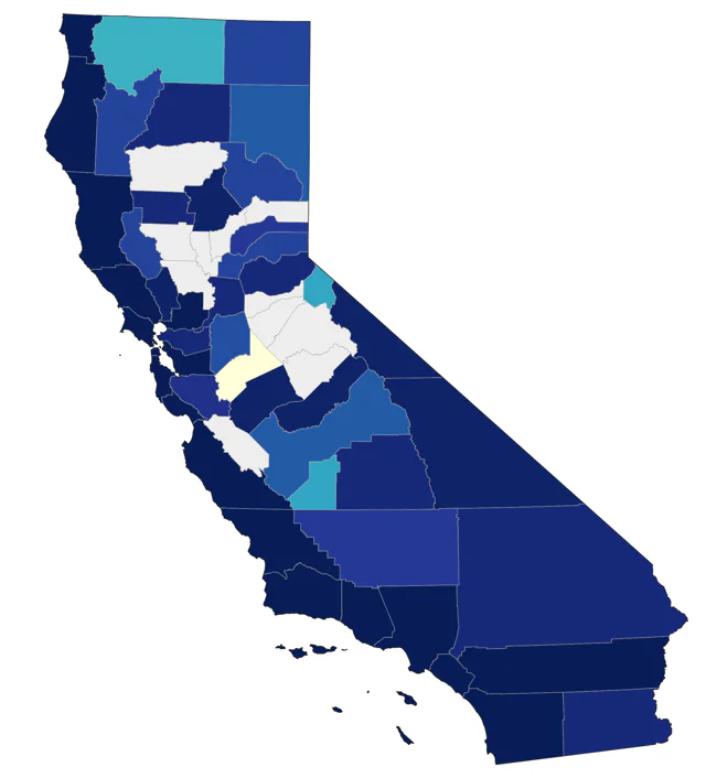 White-winged Scoter county map