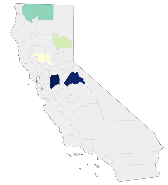 Whooper Swan county map