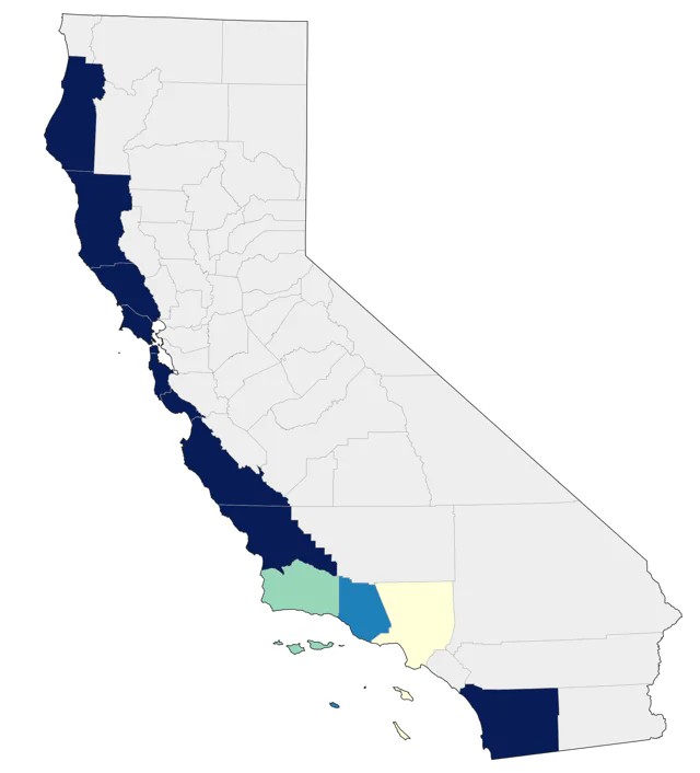 Wilson's Storm-Petrel county map