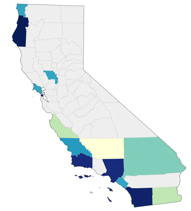 Yellow-bellied Flycatcher county map