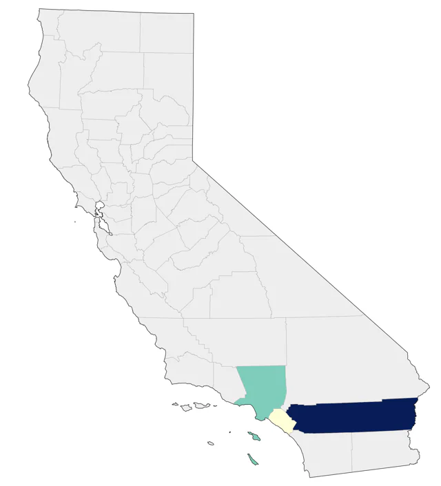 Yellow-crowned Bishop county map