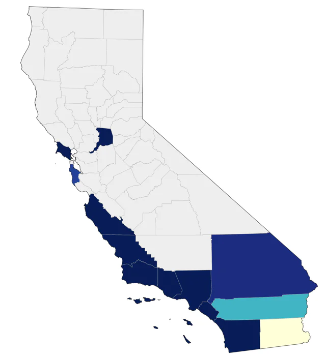 Yellow-crowned Night Heron county map