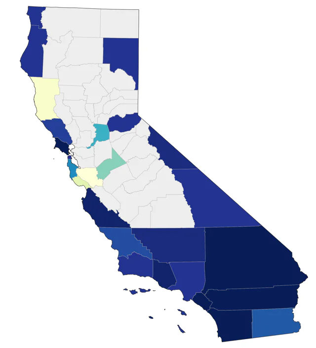 Yellow-throated Vireo county map